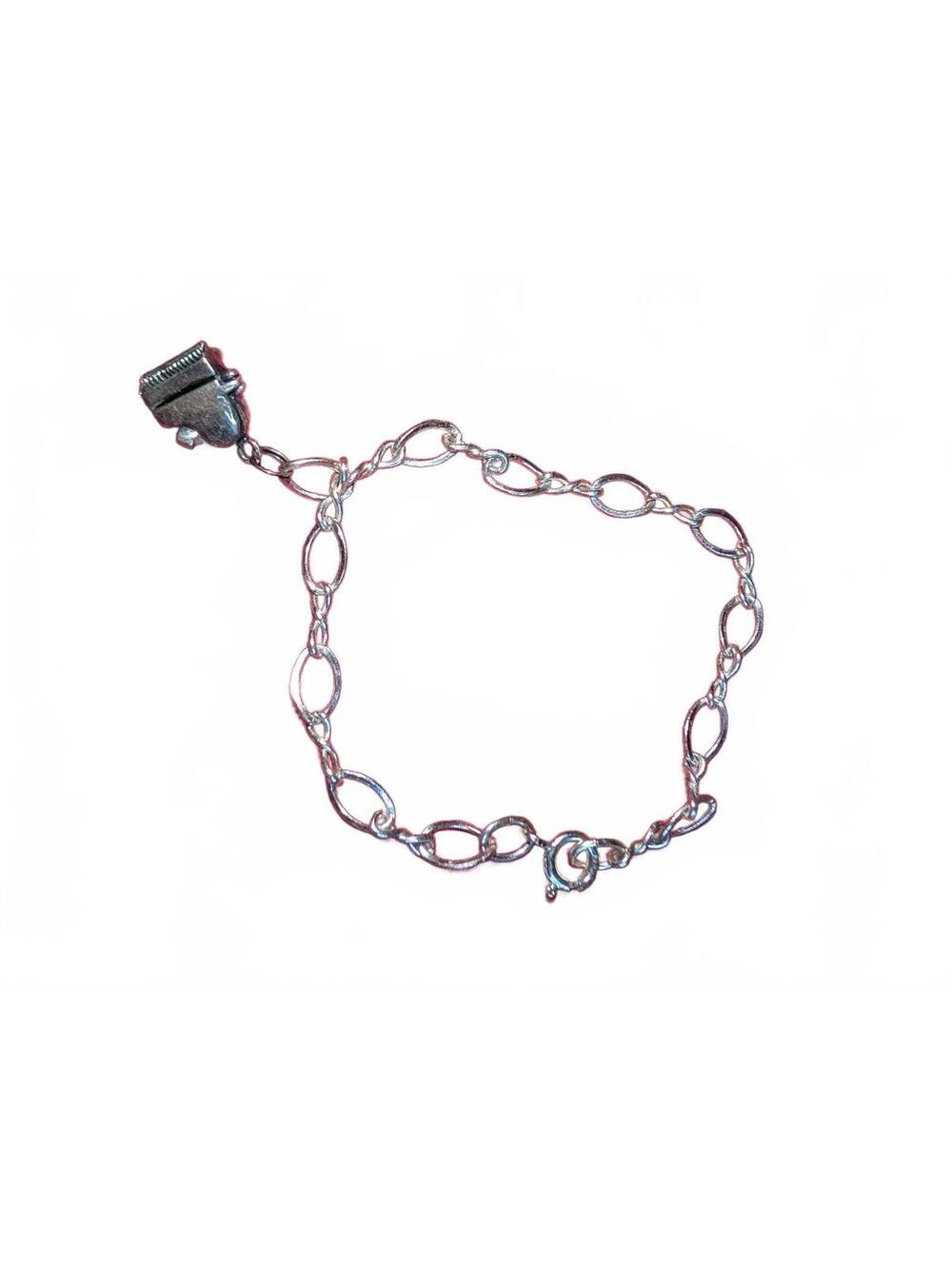 Sterling Silver Piano Charm Bracelet with Heart Locket